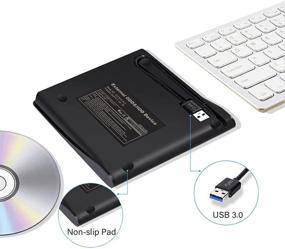 img 2 attached to JumPeak USB 3.0 External DVD Player CD Drive - Portable CD DVD +/-RW Drive for Laptop Desktop PC Windows Linux Mac OS MacBook Pro iMac - DVD/CD ROM Rewriter Burner Writer