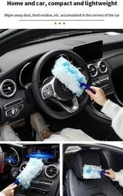 img 2 attached to 🧹 Dameid Dusters Electrostatic Duster Car & Keyboard Cleaner - Disposable, Feather, Leather, & Cobweb Duster (1 Handle, 5 Dusters)