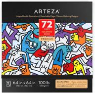 🎨 arteza coloring book for adults, doodle designs, 72 sheets, 100 lb, 6.4x6.4 inches, art supplies to alleviate anxiety, relieve stress & promote relaxation, detachable pages logo