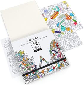 img 1 attached to 🎨 Arteza Coloring Book for Adults, Doodle Designs, 72 Sheets, 100 lb, 6.4x6.4 Inches, Art Supplies to Alleviate Anxiety, Relieve Stress & Promote Relaxation, Detachable Pages