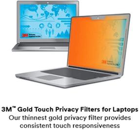 img 1 attached to 🔒 Улучшенный золотой приватный фильтр 3M для ноутбука с широким экраном 15,6 дюймов - система крепления с соблюдением стандартов (GF156W9E)