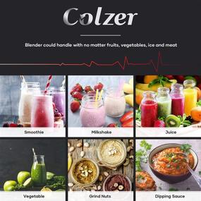 img 3 attached to 🍹 Профессиональный настольный блендер Colzer: Мощная модель на 2200 Вт для коктейлей и смузи с 7 предустановленными программами и 9 скоростями регулировки - высокоскоростной блендер для кухни и любителей смузи.