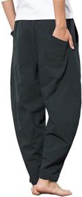 img 2 attached to AITFINEISM Lightweight Drawstring Elastic Trousers Men's Clothing for Sleep & Lounge