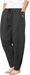 img 3 attached to AITFINEISM Lightweight Drawstring Elastic Trousers Men's Clothing for Sleep & Lounge
