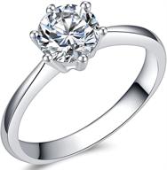 💍 1.0 carat classical stainless steel solitaire wedding engagement proposal statement ring - sizes 3-13 logo