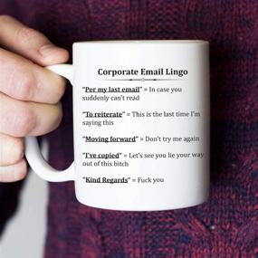 img 3 attached to 🤣 Bring Humor to the Office with the Corporate Email Lingo Funny Coffee Mug – Ideal Coworker Gag Gift – 11 oz Tea Cup in White