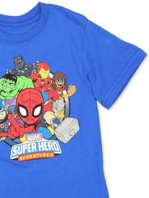 img 1 attached to Boys' Clothing: Marvel Super Adventures Sleeve T-Shirt - Tops, Tees & Shirts for Kids