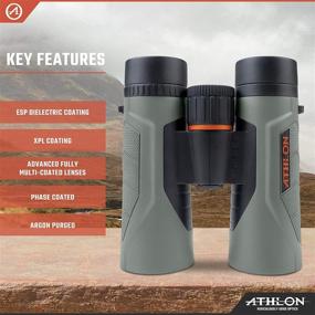 img 2 attached to Athlon Optics Argos G2 10x42 Gray HD Binoculars - Waterproof and Durable for Bird Watching, Hunting, Concerts, and Sports - Ideal for Adults and Kids