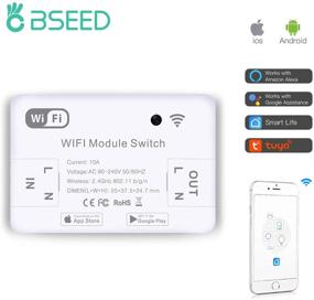 img 3 attached to 🏡 BSEED Smart Switch Remote Control, Universal Wireless 2.4 GHz WiFi DIY Module for Smart Home Automation Solution with Alexa/Google Home/IFTTT/Tuya Compatibility (Neutral Wire Required, No Earth) - 4 Pack