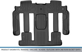 img 2 attached to SMARTLINER 2nd Row Black Floor Mat Set for Chevy Traverse, Buick Enclave, Saturn Outlook, GMC Acadia - Compatible with 2009-2017 Models