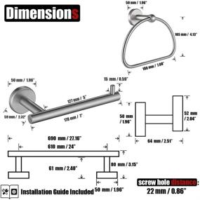 img 3 attached to 🚿 Oil Rubbed Bronze Bathroom Hardware Set, 5-Piece Bath Accessories Set with Wall Mount - Includes 24-Inch Towel Bar, 9-Inch HT Bar, Toilet Paper Holder, 2x Towel Hooks - BAS165-ORB