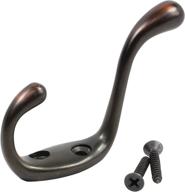 🧥 rok hardware 2 pack heavy duty oil-rubbed bronze double hook hanger: perfect for home wall closets, towels, robes, and coats logo