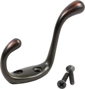 img 3 attached to 🧥 Rok Hardware 2 Pack Heavy Duty Oil-Rubbed Bronze Double Hook Hanger: Perfect for Home Wall Closets, Towels, Robes, and Coats