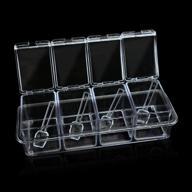 📦 efficient organizing with faxco 4-cell clear seasoning rack spice box: acrylic storage container with cover and spoon logo