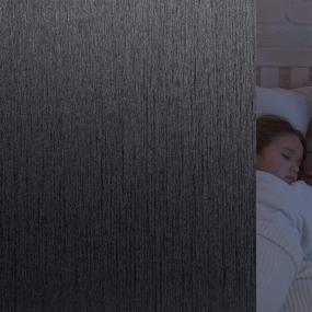 img 4 attached to 🌑 VELIMAX Total Blackout Window Film Silk Black - Enhance Privacy with Decorative Window Cover - 100% Room Darkening & Sun Blocking - Non Adhesive & Removable - Ideal for Daytime Sleep Nap - 17.7in x 6.5ft