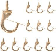 rddconkit 12 pcs windproof metal hooks screw in screw hooks ceiling hooks (gold) logo