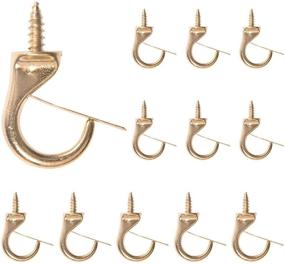 img 4 attached to Rddconkit 12 Pcs Windproof Metal Hooks Screw In Screw Hooks Ceiling Hooks (Gold)