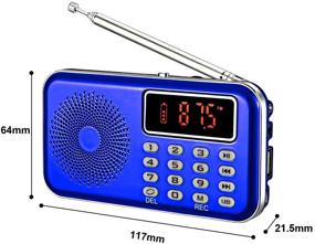 img 2 attached to 📻 YMDJL Portable FM Radio: Mini Digital Radio Player with Speaker, SD/TF Card & USB Support - Auto Scan Save, No AM (Blue)