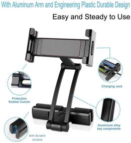 img 2 attached to 📱 360° Rotation Adjustable Backseat Tablet Holder for Any 5”-13" Car Headrest Mount