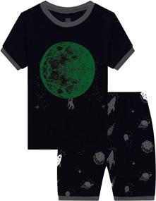 img 2 attached to Boys Kids Short Pajamas Set | Summer Cotton Sleepwear for Babies