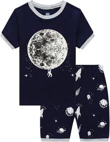 img 4 attached to Boys Kids Short Pajamas Set | Summer Cotton Sleepwear for Babies