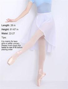 img 3 attached to Daydance Long Sheer Dance Skirts for Women - Black Ballet Skirts with Waist Tie