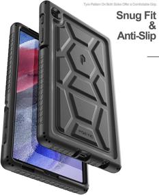 img 1 attached to 🐢 Rugged Turtleskin Case for Galaxy Tab A7 Lite 8.7 Inch (SM-T220/T225/T227), Protective Silicone Cover with Drop Protection, Shockproof & Kid-Friendly, Black