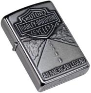 🏍️ harley davidson shield and american legend emblem street chrome pocket lighter by zippo logo