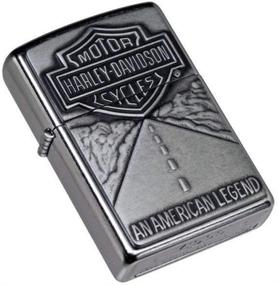 img 4 attached to 🏍️ Harley Davidson Shield and American Legend Emblem Street Chrome Pocket Lighter by Zippo