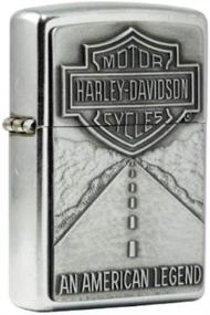 img 3 attached to 🏍️ Harley Davidson Shield and American Legend Emblem Street Chrome Pocket Lighter by Zippo