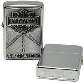 img 1 attached to 🏍️ Harley Davidson Shield and American Legend Emblem Street Chrome Pocket Lighter by Zippo