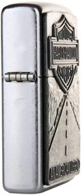 img 2 attached to 🏍️ Harley Davidson Shield and American Legend Emblem Street Chrome Pocket Lighter by Zippo