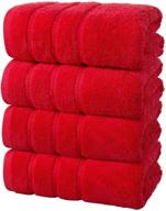 experience unmatched comfort with comfort realm ultra soft towel set - combed cotton 600 gsm 100% cotton (red, set of 4 bath towels) logo