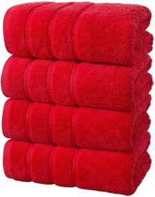 img 4 attached to Experience Unmatched Comfort with Comfort Realm Ultra Soft Towel Set - Combed Cotton 600 GSM 100% Cotton (Red, Set of 4 Bath Towels)