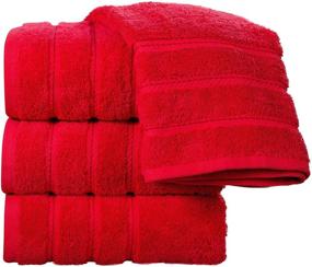 img 3 attached to Experience Unmatched Comfort with Comfort Realm Ultra Soft Towel Set - Combed Cotton 600 GSM 100% Cotton (Red, Set of 4 Bath Towels)
