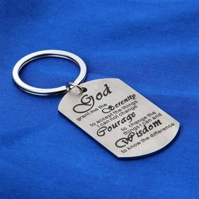 img 2 attached to Religious Jewelry: God Grant Me The Serenity Prayer Dog Tag Keyring - Christian Gift with Inspirational Bracelet