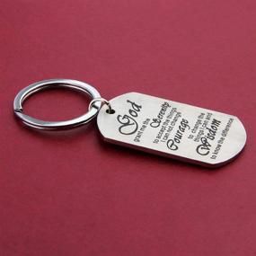 img 1 attached to Religious Jewelry: God Grant Me The Serenity Prayer Dog Tag Keyring - Christian Gift with Inspirational Bracelet