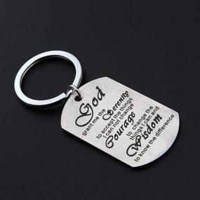 img 3 attached to Religious Jewelry: God Grant Me The Serenity Prayer Dog Tag Keyring - Christian Gift with Inspirational Bracelet