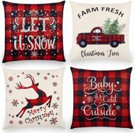 christmas pillowcase buffalo farmhouse decorations logo