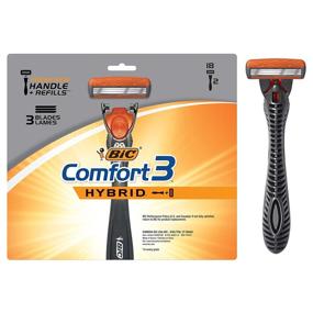 img 4 attached to 🪒 BIC Comfort 3 Hybrid Men's Disposable Razor Pack with 2 Handles and 18 Cartridges