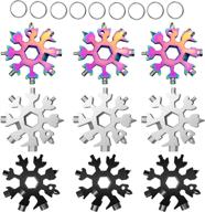 ❄️ bernicekelly 18-in-1 snowflake multi-tool: the ultimate stainless steel compact outdoor snowflake tool card логотип