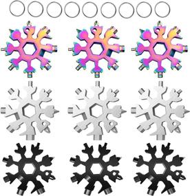 img 4 attached to ❄️ BerniceKelly 18-in-1 Snowflake Multi-Tool: The Ultimate Stainless Steel Compact Outdoor Snowflake Tool Card