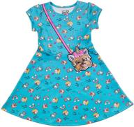 👗 multicolored dress for girls featuring jojo siwa & bow bow from nickelodeon logo