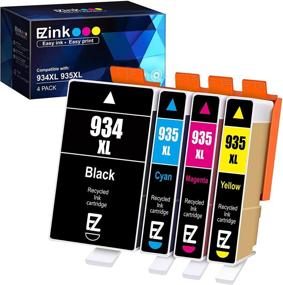 img 4 attached to 🖨️ E-Z Ink (TM) Compatible Ink Cartridge Tray Replacement for HP 934 935 High Yield 934XL 935XL - Officejet Printer (4 Pack)