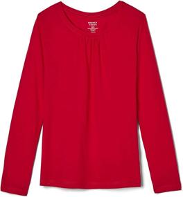 img 2 attached to French Toast Toddler Sleeve Crewneck Girls' Tops, Tees & Blouses for Improved SEO