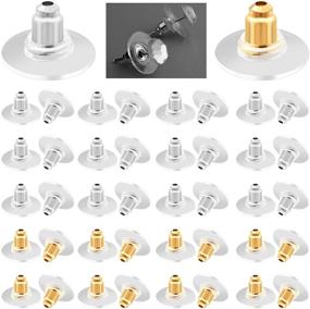 img 4 attached to 🔒 High-Quality Hypoallergenic Earring Backs - 300pcs Bullet Clutch Replacements in Silver and Gold