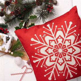 img 1 attached to Whaline Christmas Pillow Snowflake Cushion Bedding