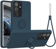 📱 abitku stand case for galaxy s21 ultra, 360° ring holder (supports magnetic kickstand car mount) with microfiber cloth - protects samsung galaxy s21 ultra 5g 6.8 inch (blue) logo