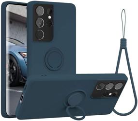 img 4 attached to 📱 abitku Stand Case for Galaxy S21 Ultra, 360° Ring Holder (Supports Magnetic Kickstand Car Mount) with Microfiber Cloth - Protects Samsung Galaxy S21 Ultra 5G 6.8 inch (Blue)