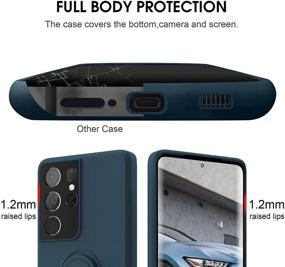 img 1 attached to 📱 abitku Stand Case for Galaxy S21 Ultra, 360° Ring Holder (Supports Magnetic Kickstand Car Mount) with Microfiber Cloth - Protects Samsung Galaxy S21 Ultra 5G 6.8 inch (Blue)